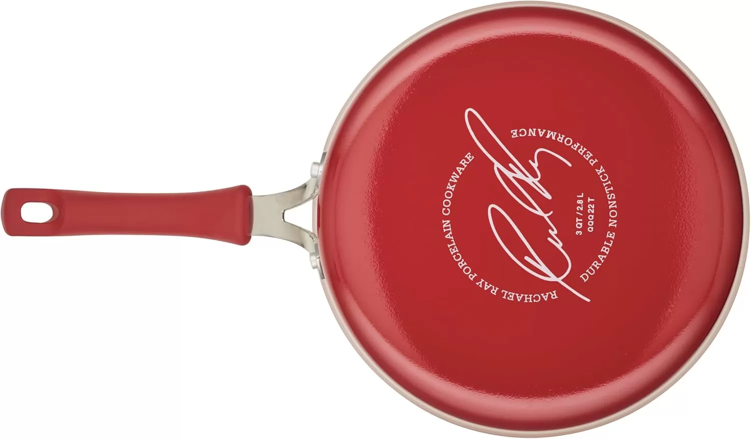 imageRachael Ray Cook  Create Nonstick Cookware Saute Pan with Lid 3 Quart  OrangeRed