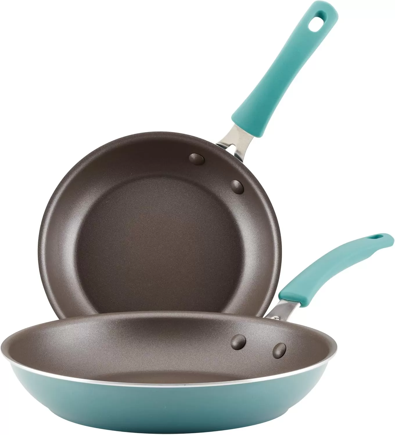 imageRachael Ray Cook  Create Nonstick Frying PansSkillet Set 95 Inch and 1175 Inch RedAgave Blue