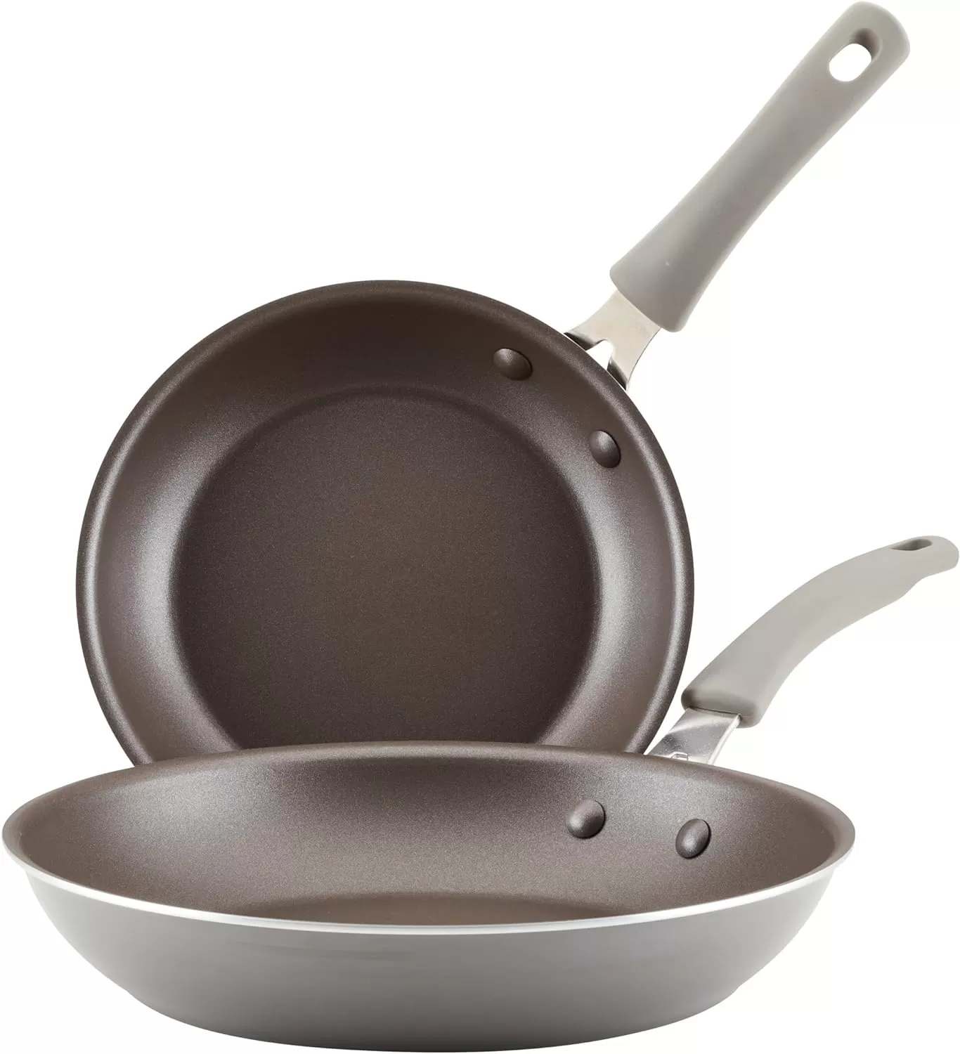 imageRachael Ray Cook  Create Nonstick Frying PansSkillet Set 95 Inch and 1175 Inch RedGray