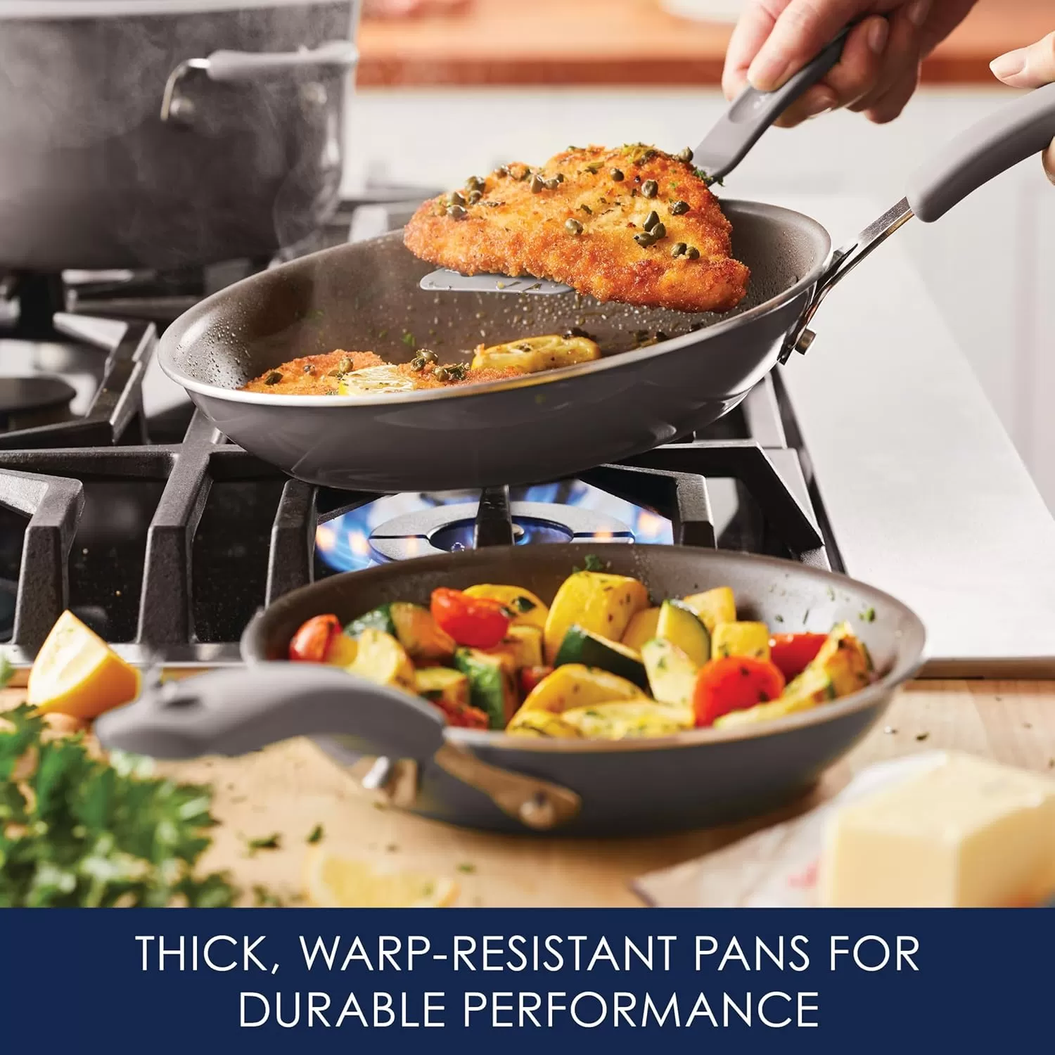 imageRachael Ray Cook  Create Nonstick Frying PansSkillet Set 95 Inch and 1175 Inch RedGray