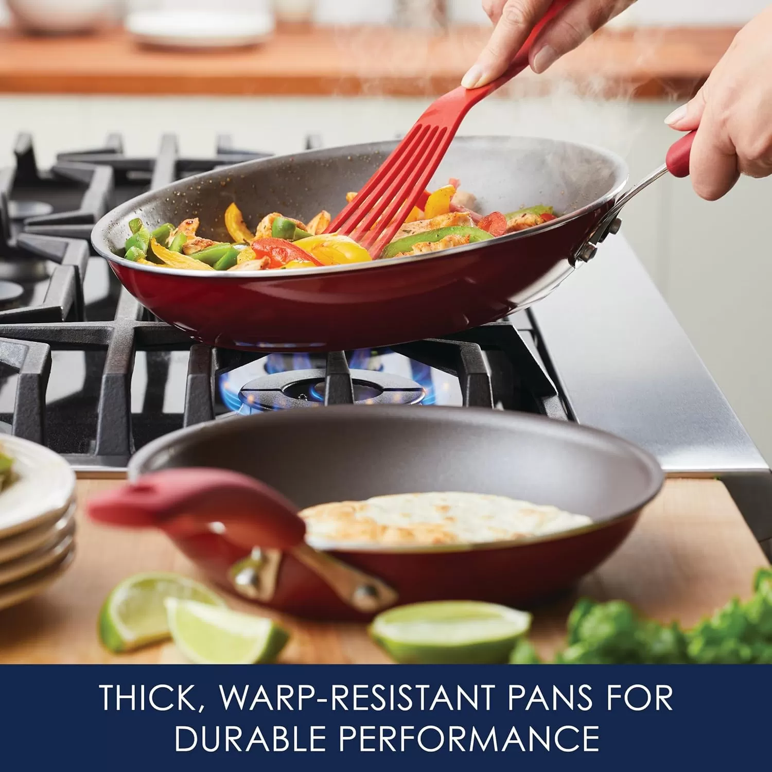 imageRachael Ray Cook  Create Nonstick Frying PansSkillet Set 95 Inch and 1175 Inch RedRed