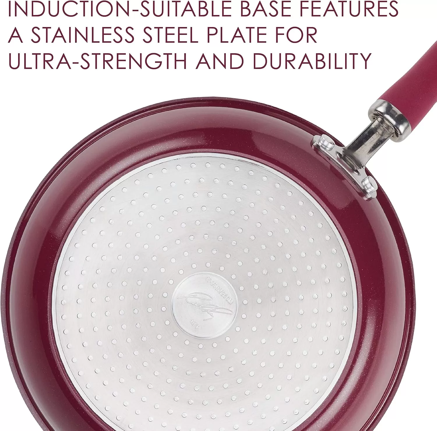imageRachael Ray Create Delicious Deep Nonstick Frying Pan  Fry Pan  Skillet with Lid  95 Inch RedBurgundy Shimmer