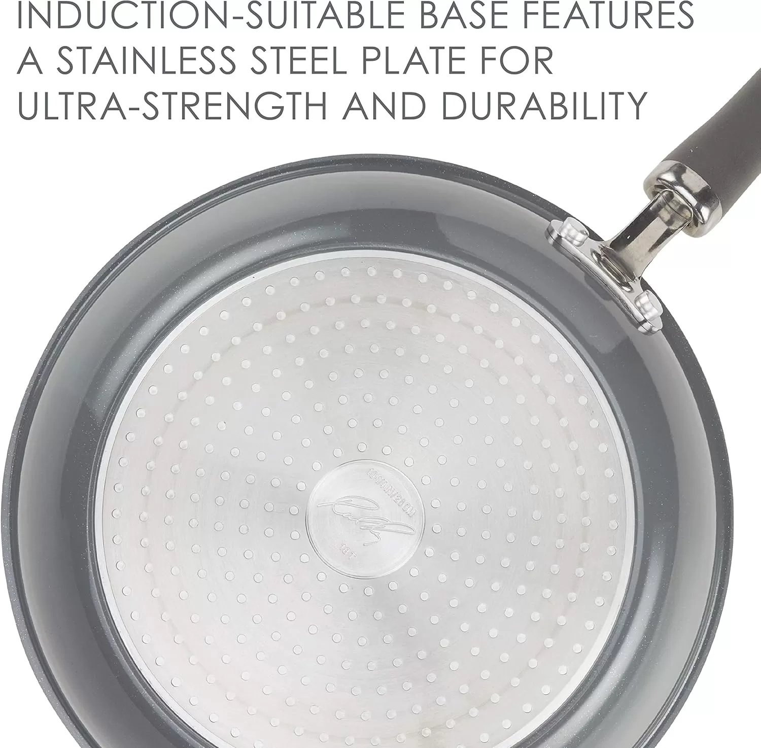 imageRachael Ray Create Delicious Deep Nonstick Frying Pan  Fry Pan  Skillet with Lid  95 Inch RedGray Shimmer