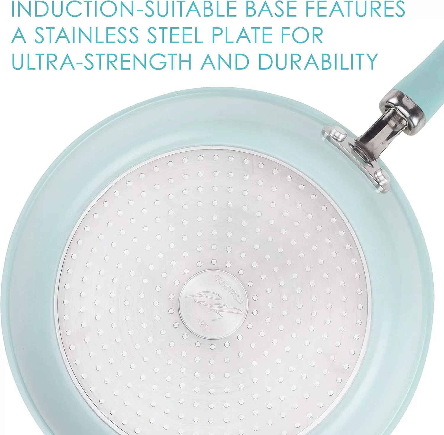 imageRachael Ray Create Delicious Deep Nonstick Frying Pan  Fry Pan  Skillet with Lid  95 Inch RedLight Blue Shimmer