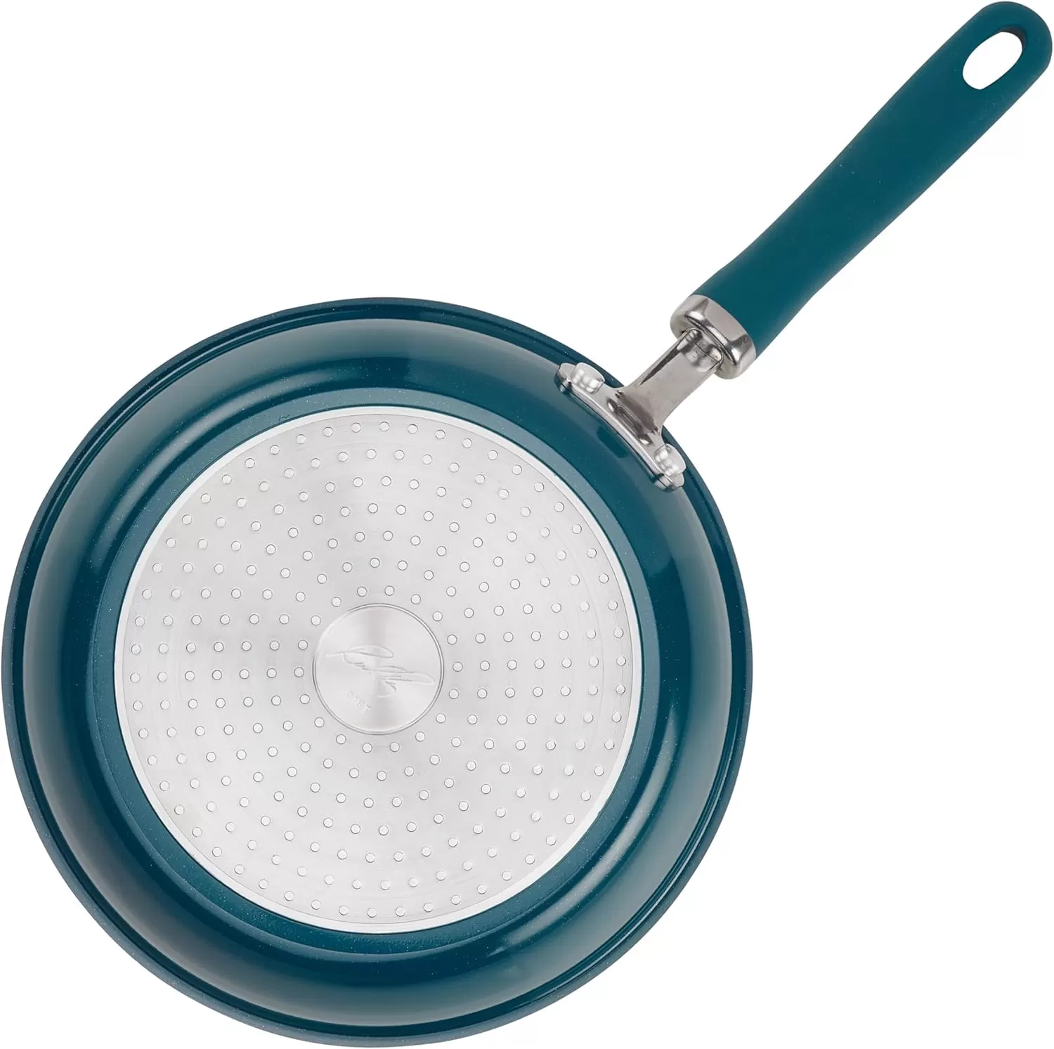 imageRachael Ray Create Delicious Deep Nonstick Frying Pan  Fry Pan  Skillet with Lid  95 Inch RedTeal Shimmer