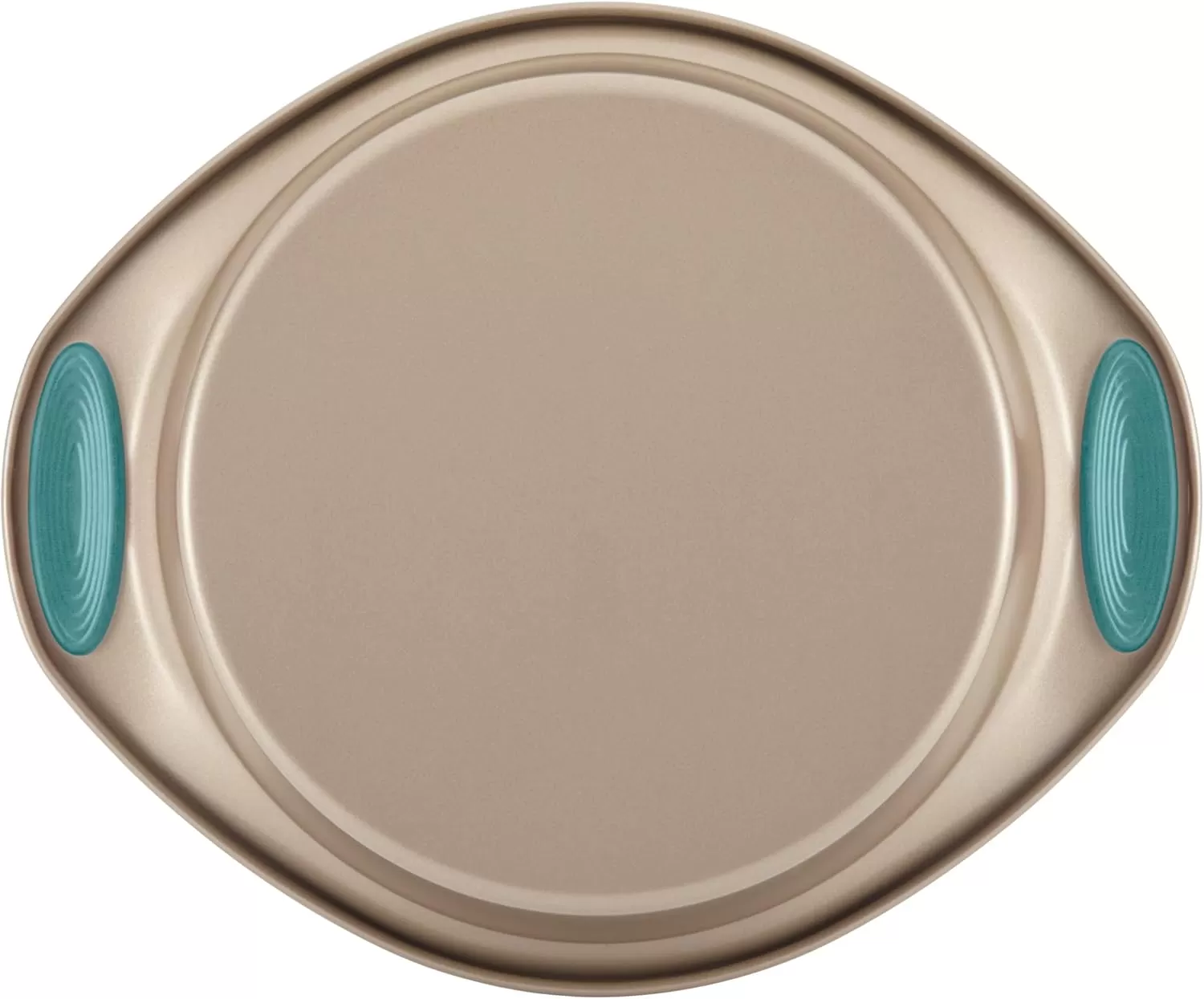 imageRachael Ray Cucina Bakeware Set Includes Nonstick Bread Baking Cookie Sheet and Cake Pans 5 Piece Latte Brown with Agave Blue GripsLatte Brown with Agave Blue Grips