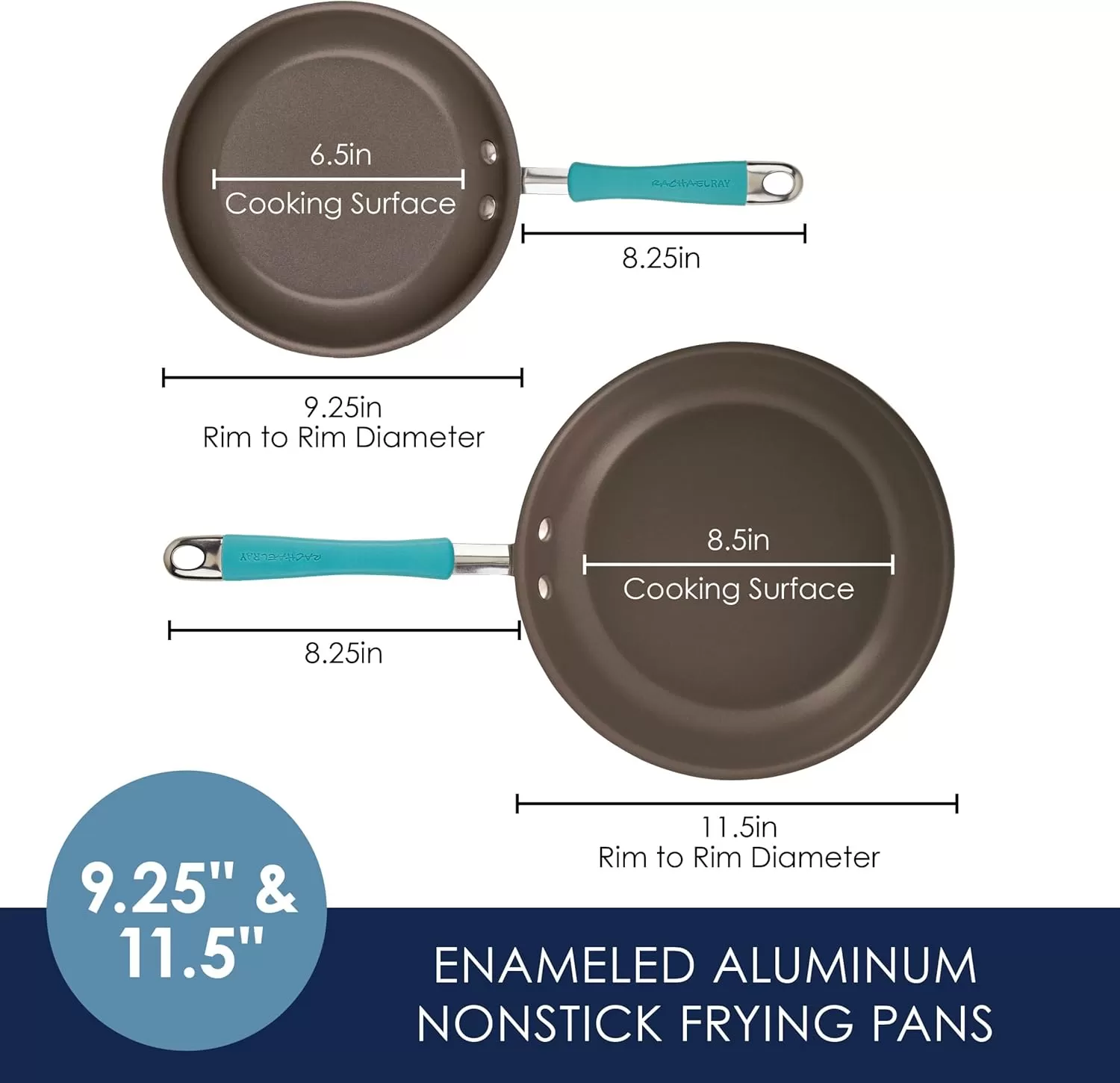 imageRachael Ray Cucina Ceramic Nonstick Saute Pan with Lid 3 Quart Non Stick Sauteuse Pan Dishwasher Safe  AlmondAgave Blue