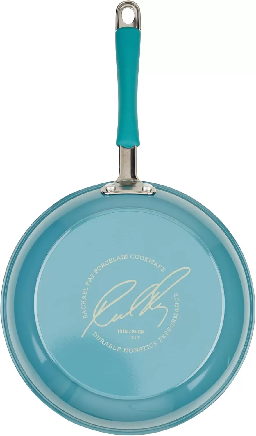 imageRachael Ray Cucina Ceramic Nonstick Saute Pan with Lid 3 Quart Non Stick Sauteuse Pan Dishwasher Safe  AlmondAgave Blue