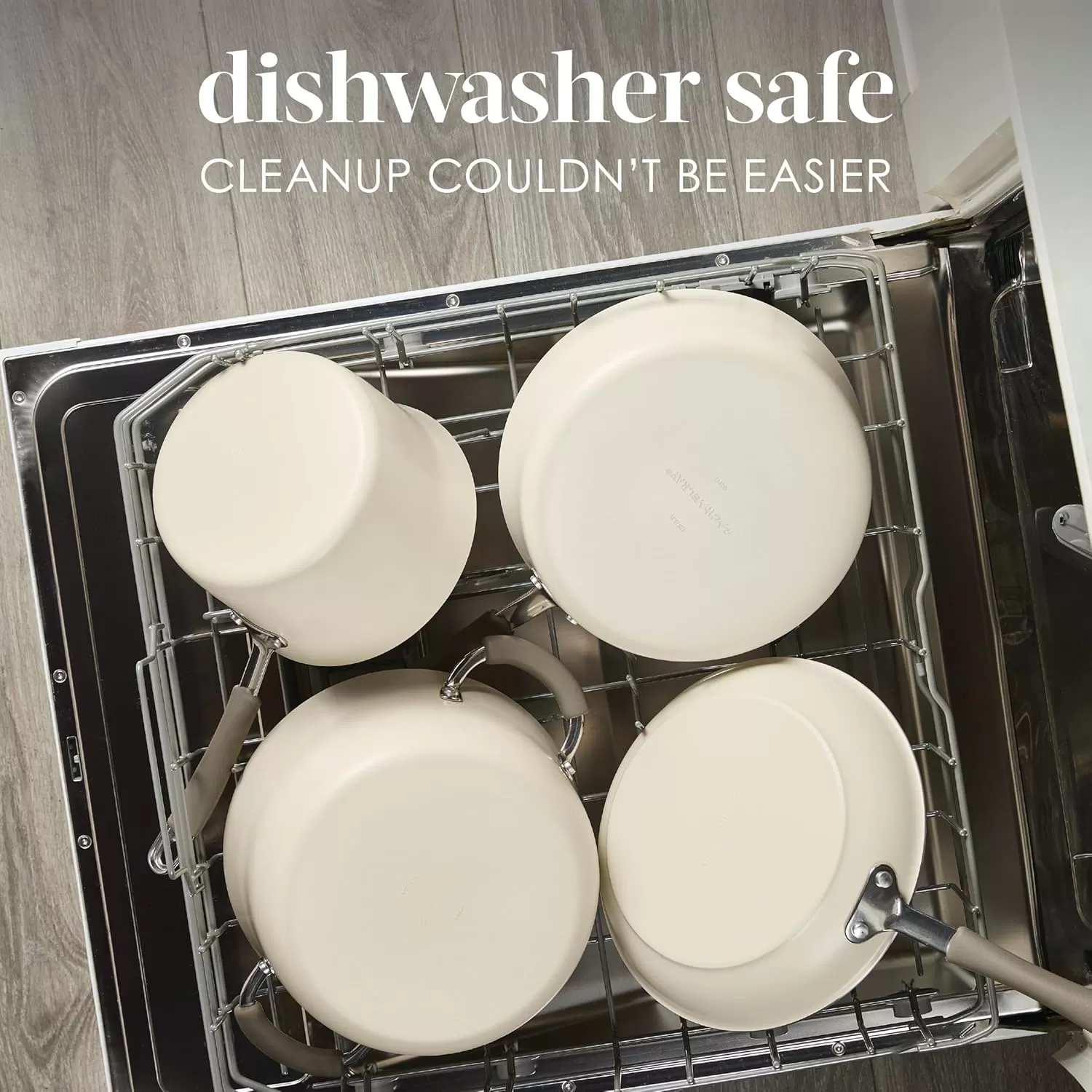 imageRachael Ray Cucina Ceramic Nonstick Saute Pan with Lid 3 Quart Non Stick Sauteuse Pan Dishwasher Safe  AlmondAlmond
