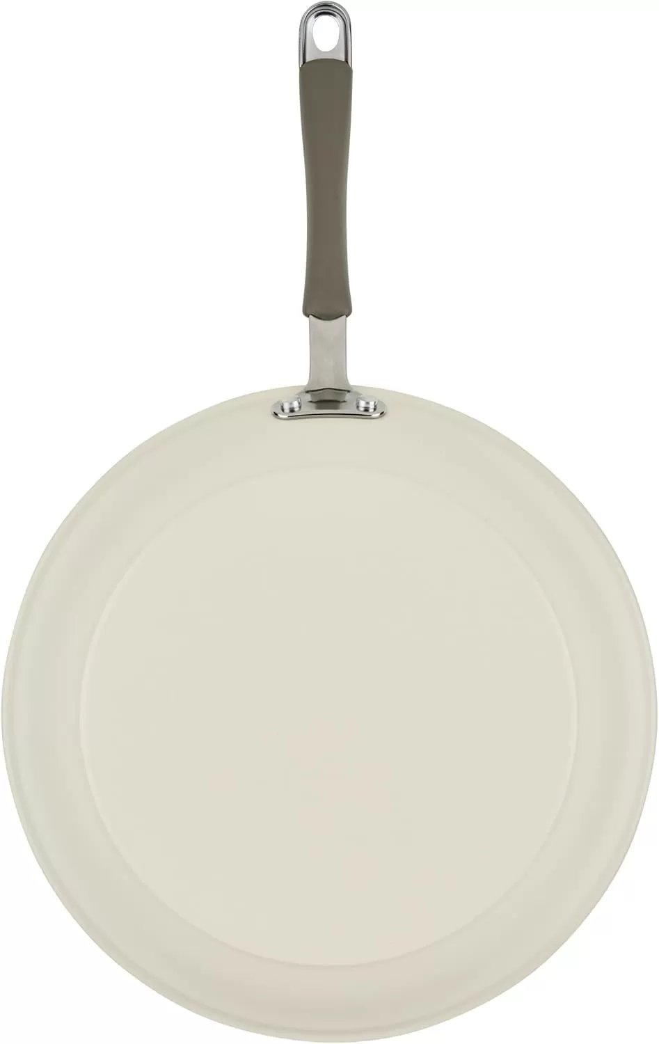 imageRachael Ray Cucina Ceramic Nonstick Saute Pan with Lid 3 Quart Non Stick Sauteuse Pan Dishwasher Safe  AlmondAlmond