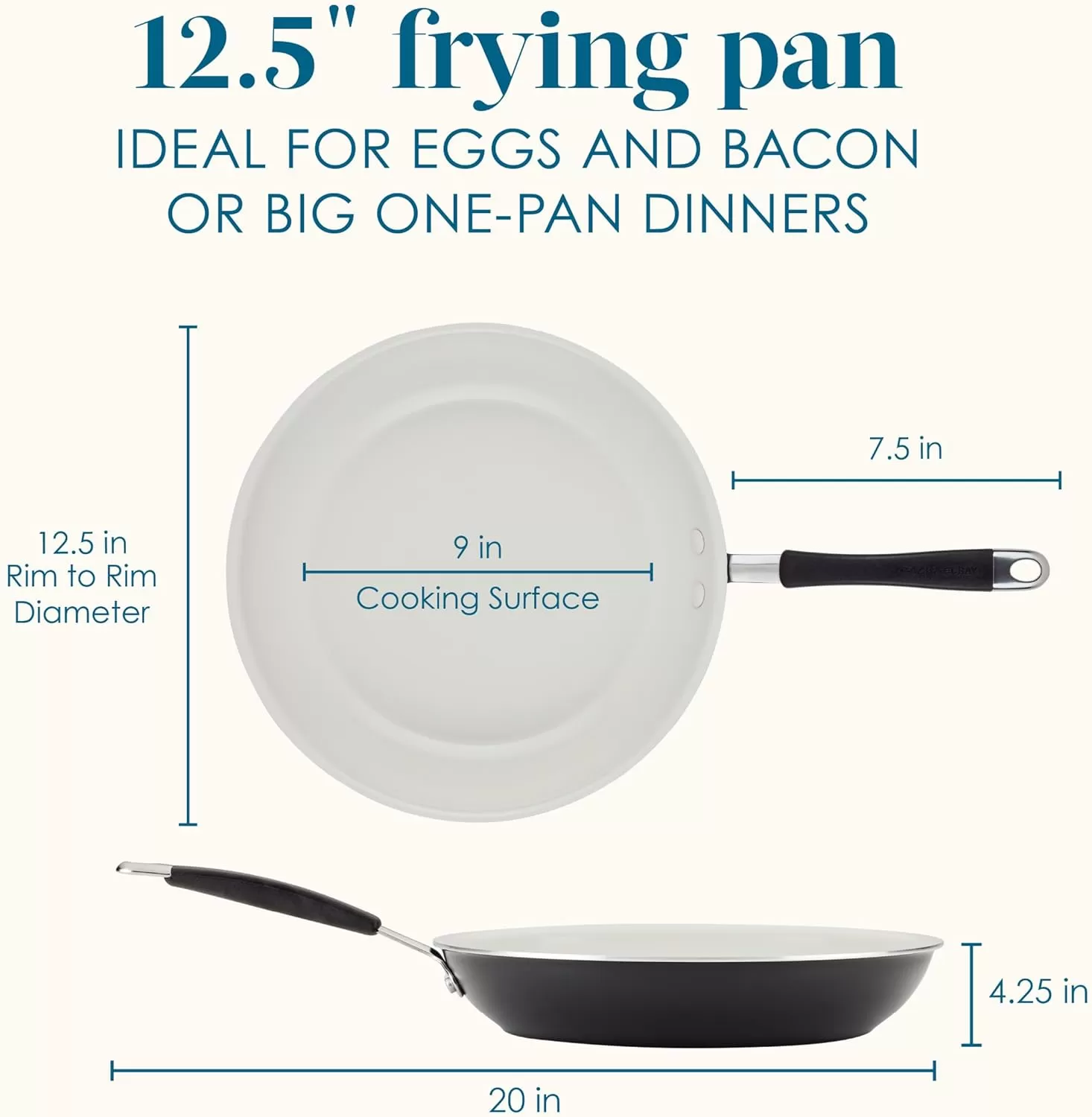 imageRachael Ray Cucina Ceramic Nonstick Saute Pan with Lid 3 Quart Non Stick Sauteuse Pan Dishwasher Safe  AlmondPeppercorn