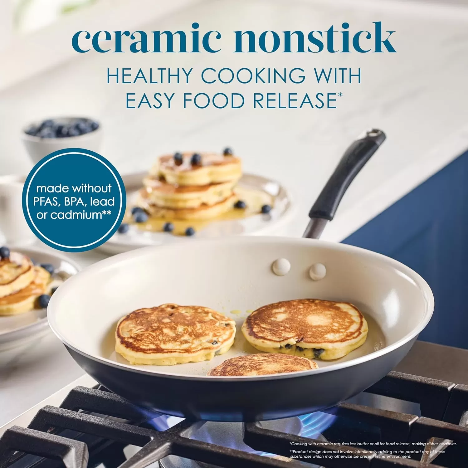 imageRachael Ray Cucina Ceramic Nonstick Saute Pan with Lid 3 Quart Non Stick Sauteuse Pan Dishwasher Safe  AlmondPeppercorn
