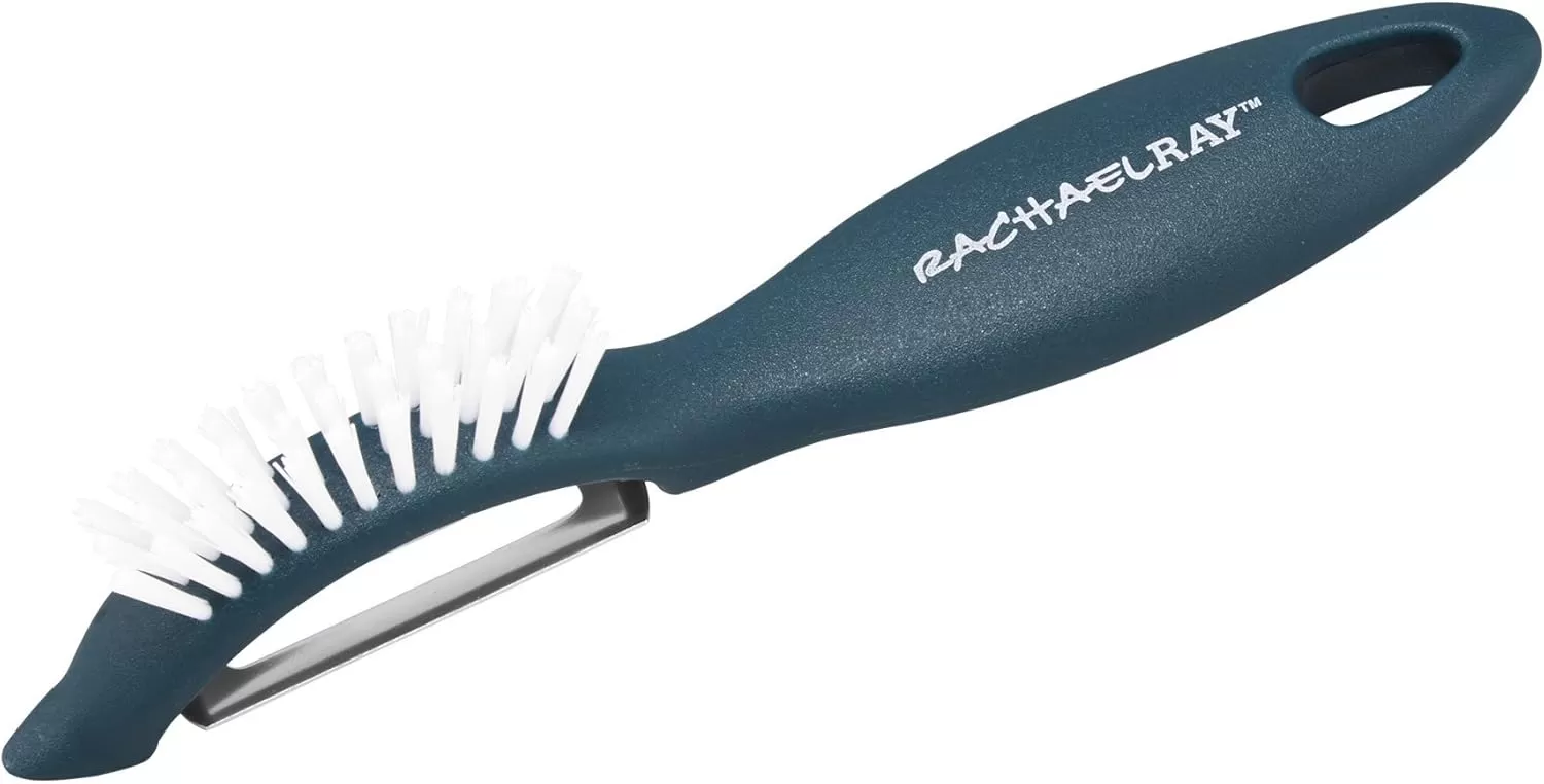 imageRachael Ray Kitchen Gadgets VegetableFruit Peeler with Brush 3In1 Tool RedMarine Blue