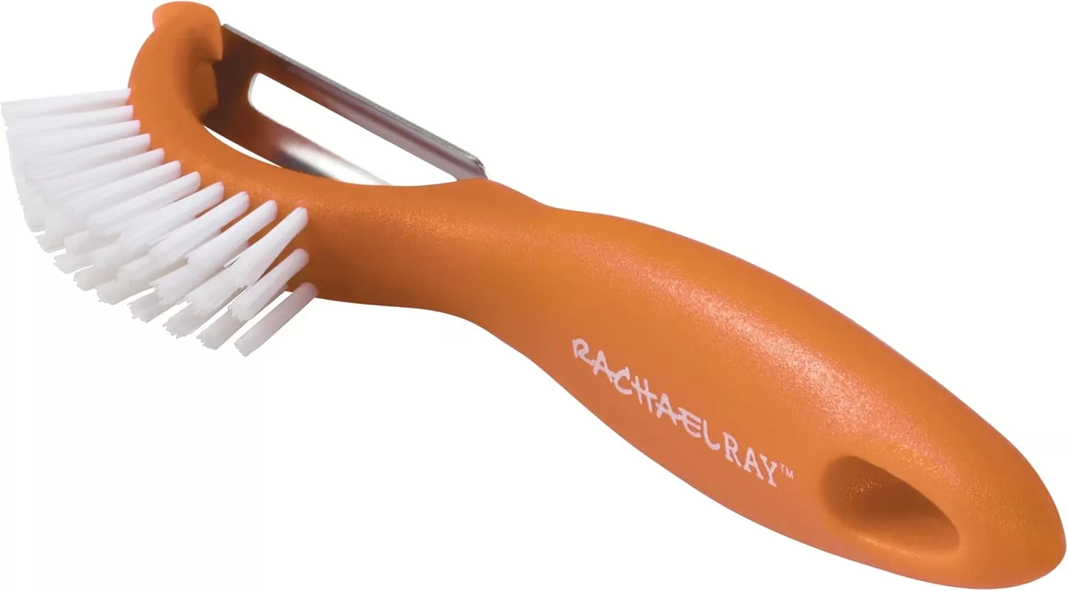 imageRachael Ray Kitchen Gadgets VegetableFruit Peeler with Brush 3In1 Tool RedOrange