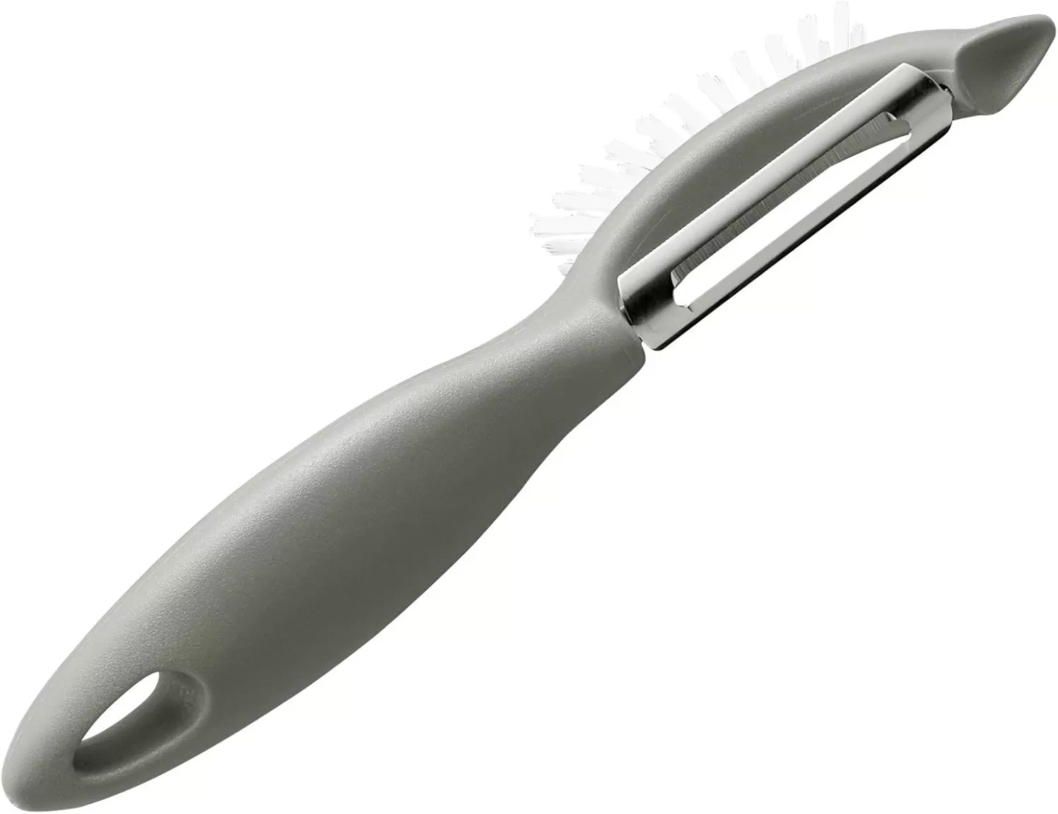 imageRachael Ray Kitchen Gadgets VegetableFruit Peeler with Brush 3In1 Tool RedSea Salt Gray
