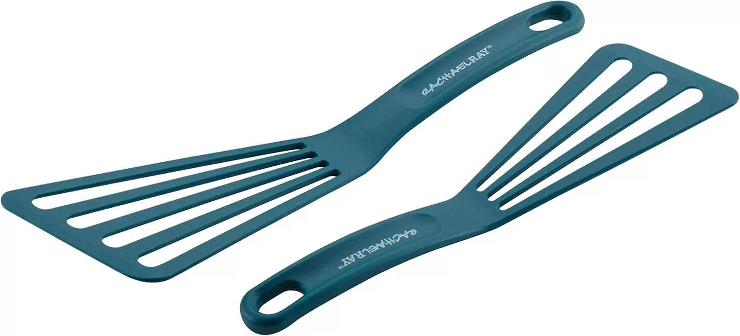 imageRachael Ray KitchenTools and Gadgets Nylon Cooking Utensils  Spatula  Fish Turners  2 Piece RoseMarine Blue