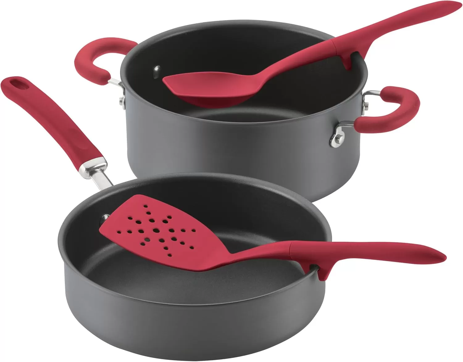 imageRachael Ray Tools and Gadgets Lazy Tools Nonstick KitchenCooking Utensil Set 6 Piece  Red
