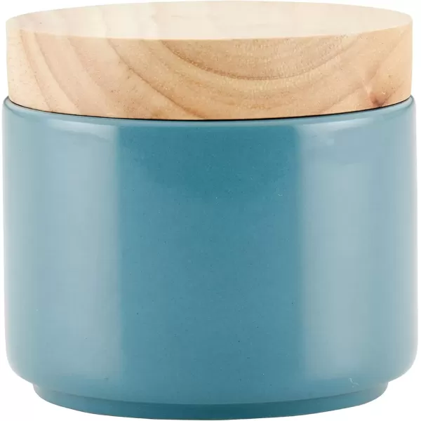 imageRachael Ray Ceramics Stacking SpiceSeasoning Box Set with Lid 2 Piece Light GrayAgave Blue