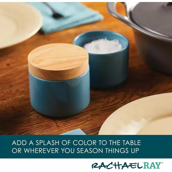 imageRachael Ray Ceramics Stacking SpiceSeasoning Box Set with Lid 2 Piece Light GrayAgave Blue