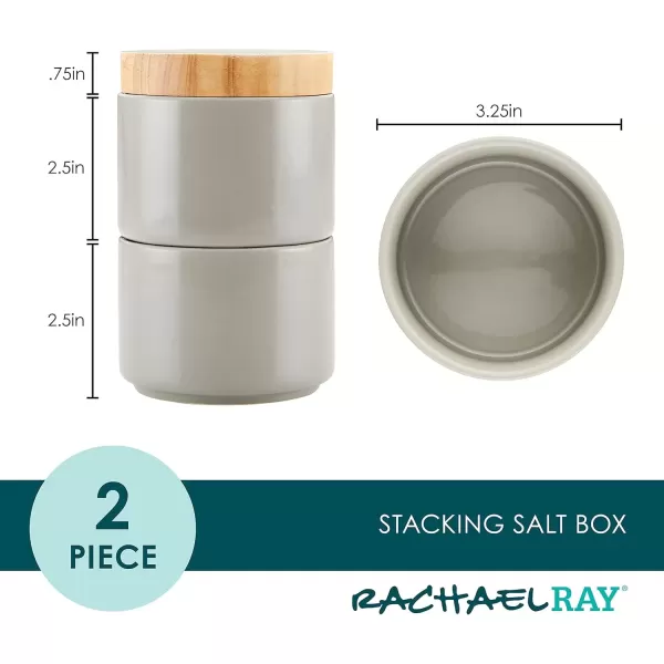 imageRachael Ray Ceramics Stacking SpiceSeasoning Box Set with Lid 2 Piece Light GrayLight Gray