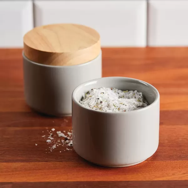 imageRachael Ray Ceramics Stacking SpiceSeasoning Box Set with Lid 2 Piece Light GrayLight Gray