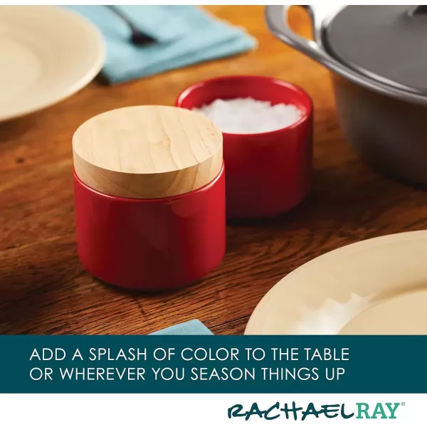 imageRachael Ray Ceramics Stacking SpiceSeasoning Box Set with Lid 2 Piece Light GrayRed