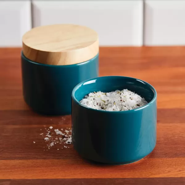 imageRachael Ray Ceramics Stacking SpiceSeasoning Box Set with Lid 2 Piece Light GrayTeal