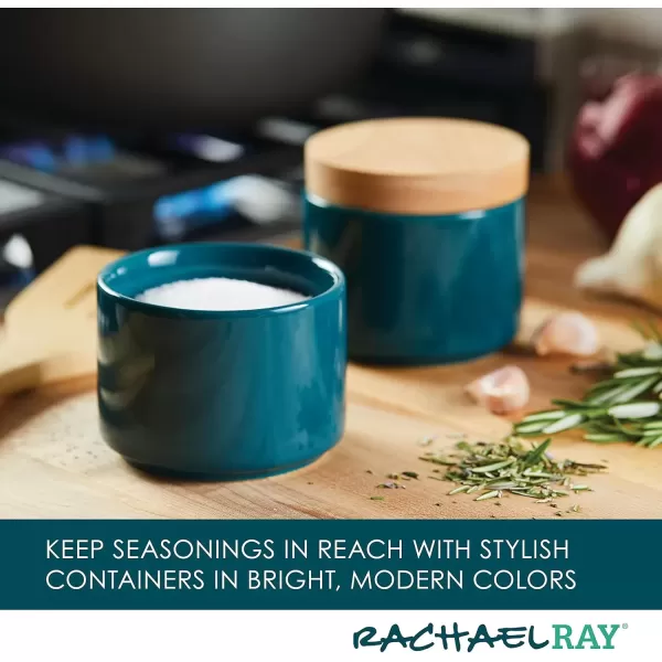 imageRachael Ray Ceramics Stacking SpiceSeasoning Box Set with Lid 2 Piece Light GrayTeal