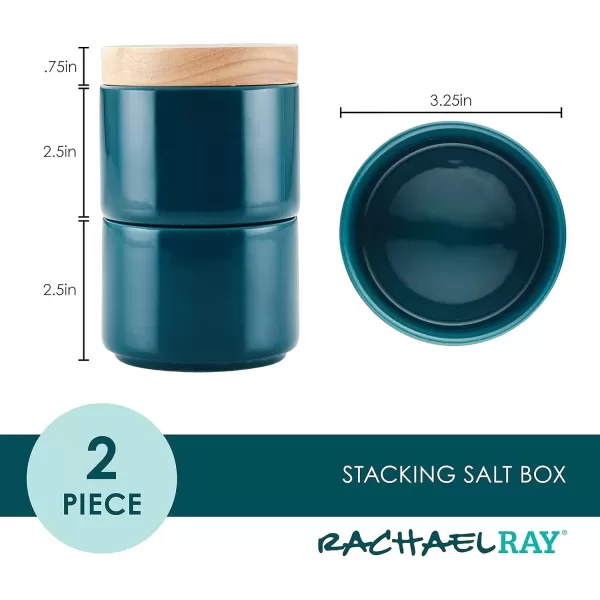 imageRachael Ray Ceramics Stacking SpiceSeasoning Box Set with Lid 2 Piece Light GrayTeal