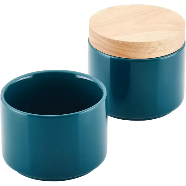 imageRachael Ray Ceramics Stacking SpiceSeasoning Box Set with Lid 2 Piece Light GrayTeal