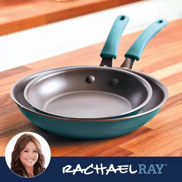 imageRachael Ray Cook  Create Nonstick Frying PansSkillet Set 95 Inch and 1175 Inch RedAgave Blue