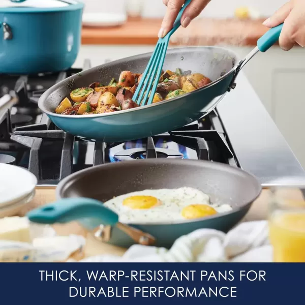 imageRachael Ray Cook  Create Nonstick Frying PansSkillet Set 95 Inch and 1175 Inch RedAgave Blue
