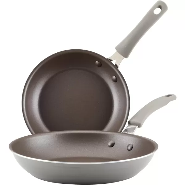imageRachael Ray Cook  Create Nonstick Frying PansSkillet Set 95 Inch and 1175 Inch RedGray
