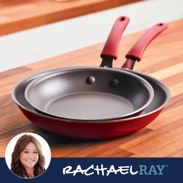 imageRachael Ray Cook  Create Nonstick Frying PansSkillet Set 95 Inch and 1175 Inch RedRed
