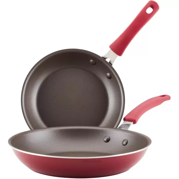 imageRachael Ray Cook  Create Nonstick Frying PansSkillet Set 95 Inch and 1175 Inch RedRed