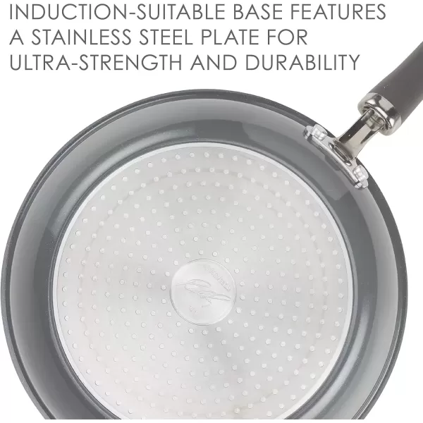 imageRachael Ray Create Delicious Deep Nonstick Frying Pan  Fry Pan  Skillet with Lid  95 Inch RedGray Shimmer