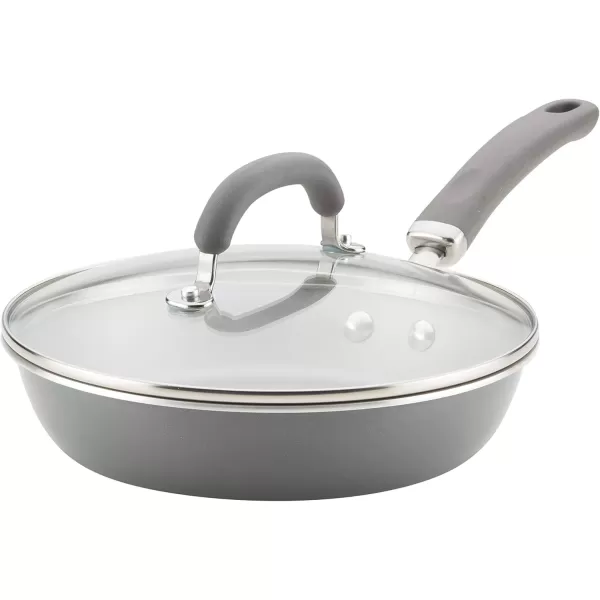 imageRachael Ray Create Delicious Deep Nonstick Frying Pan  Fry Pan  Skillet with Lid  95 Inch RedGray Shimmer