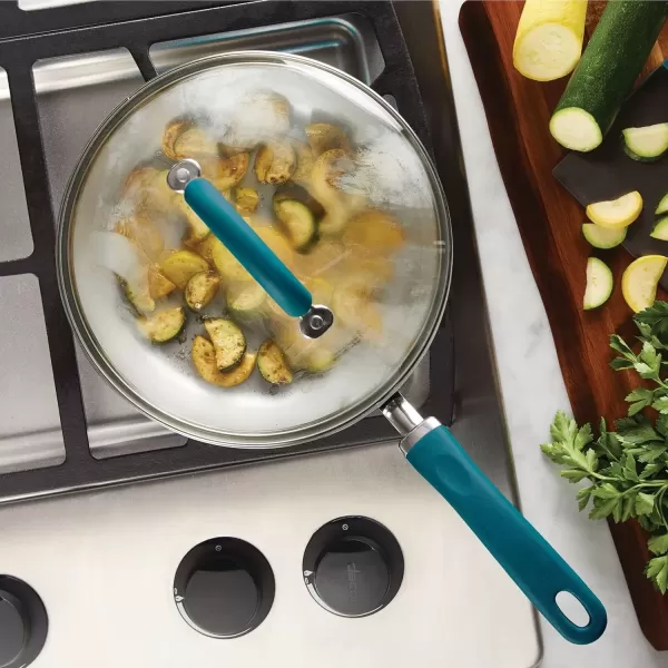imageRachael Ray Create Delicious Deep Nonstick Frying Pan  Fry Pan  Skillet with Lid  95 Inch RedTeal Shimmer