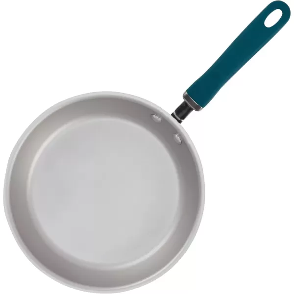 imageRachael Ray Create Delicious Deep Nonstick Frying Pan  Fry Pan  Skillet with Lid  95 Inch RedTeal Shimmer