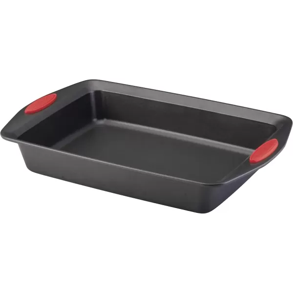 imageRachael Ray Cucina Bakeware Set Includes Nonstick Bread Baking Cookie Sheet and Cake Pans 5 Piece Latte Brown with Agave Blue GripsLatte Brown with Cranberry Red Grips