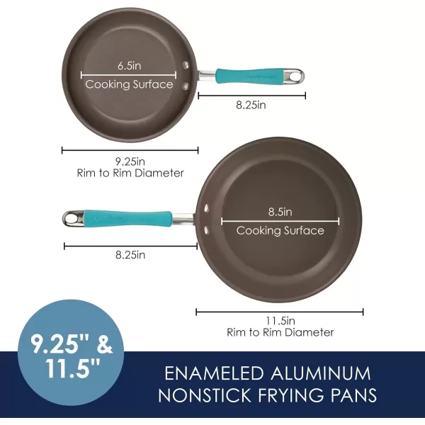 imageRachael Ray Cucina Ceramic Nonstick Saute Pan with Lid 3 Quart Non Stick Sauteuse Pan Dishwasher Safe  AlmondAgave Blue
