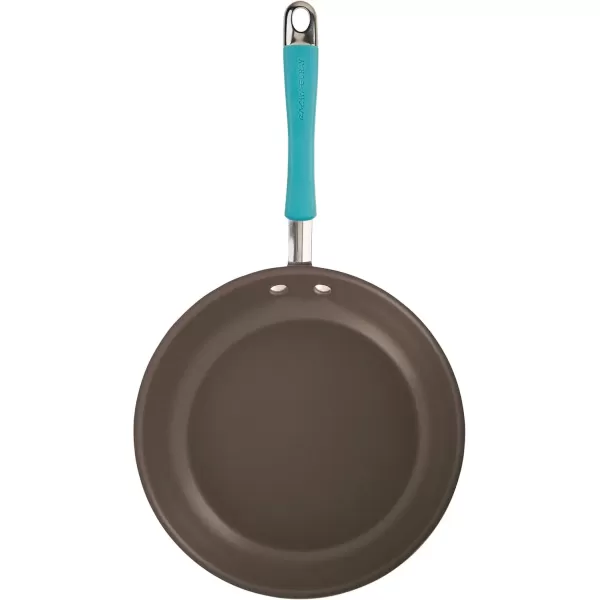 imageRachael Ray Cucina Ceramic Nonstick Saute Pan with Lid 3 Quart Non Stick Sauteuse Pan Dishwasher Safe  AlmondAgave Blue
