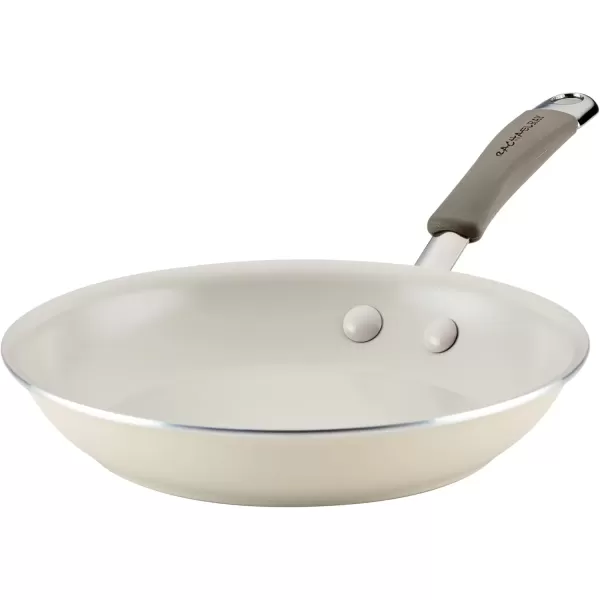 imageRachael Ray Cucina Ceramic Nonstick Saute Pan with Lid 3 Quart Non Stick Sauteuse Pan Dishwasher Safe  AlmondAlmond