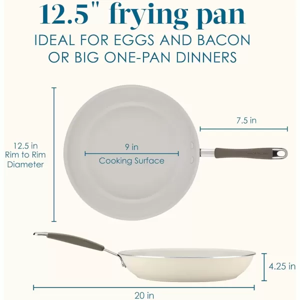 imageRachael Ray Cucina Ceramic Nonstick Saute Pan with Lid 3 Quart Non Stick Sauteuse Pan Dishwasher Safe  AlmondAlmond