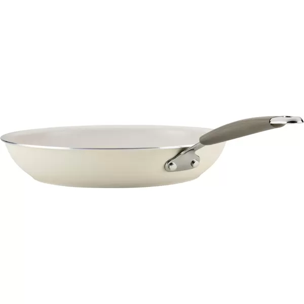 imageRachael Ray Cucina Ceramic Nonstick Saute Pan with Lid 3 Quart Non Stick Sauteuse Pan Dishwasher Safe  AlmondAlmond