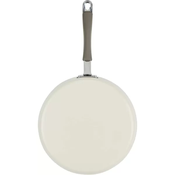 imageRachael Ray Cucina Ceramic Nonstick Saute Pan with Lid 3 Quart Non Stick Sauteuse Pan Dishwasher Safe  AlmondAlmond