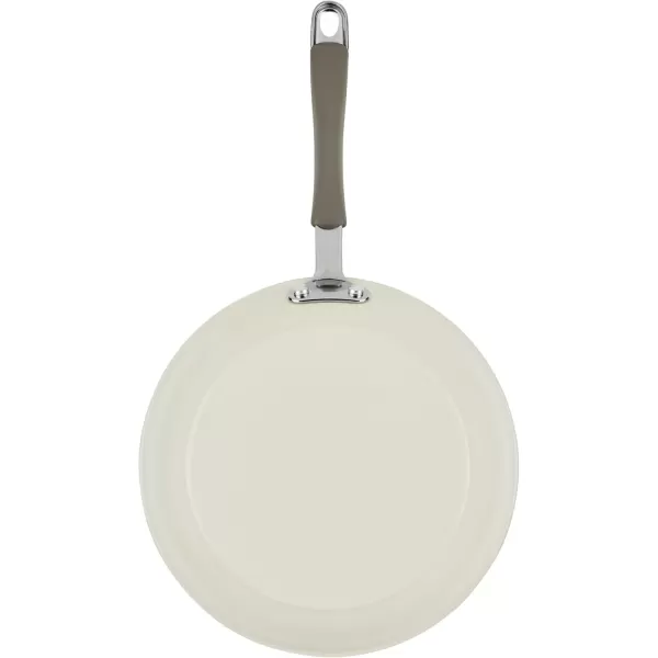 imageRachael Ray Cucina Ceramic Nonstick Saute Pan with Lid 3 Quart Non Stick Sauteuse Pan Dishwasher Safe  AlmondAlmond
