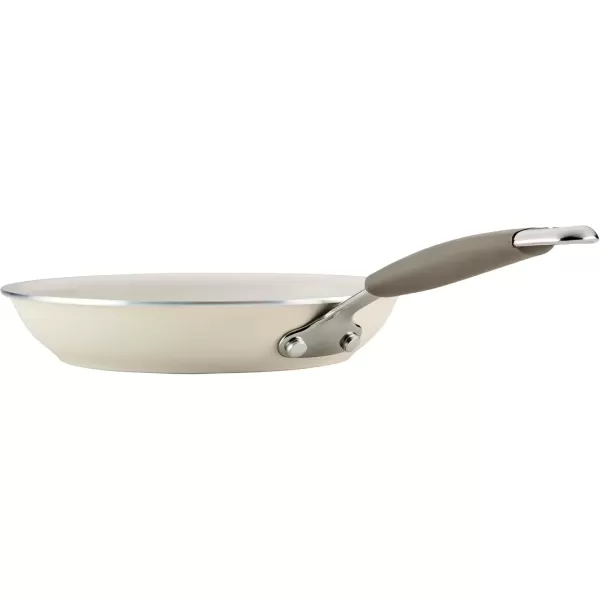 imageRachael Ray Cucina Ceramic Nonstick Saute Pan with Lid 3 Quart Non Stick Sauteuse Pan Dishwasher Safe  AlmondAlmond