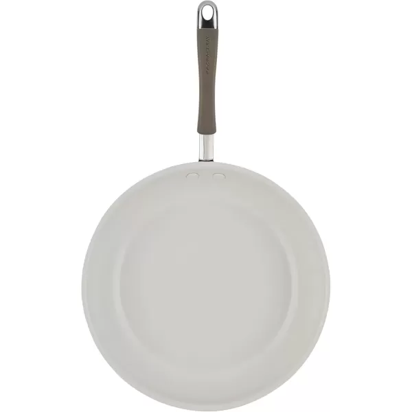 imageRachael Ray Cucina Ceramic Nonstick Saute Pan with Lid 3 Quart Non Stick Sauteuse Pan Dishwasher Safe  AlmondAlmond