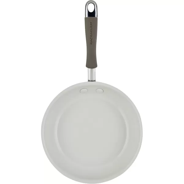 imageRachael Ray Cucina Ceramic Nonstick Saute Pan with Lid 3 Quart Non Stick Sauteuse Pan Dishwasher Safe  AlmondAlmond
